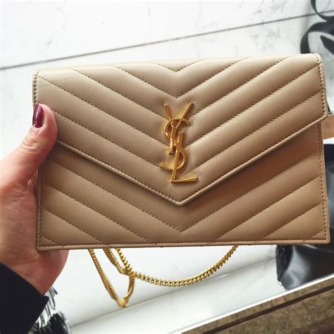 yves saint laurent monogram chain wallet